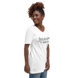 BGGTST Signature Short Sleeve V-Neck T-Shirt WHITE